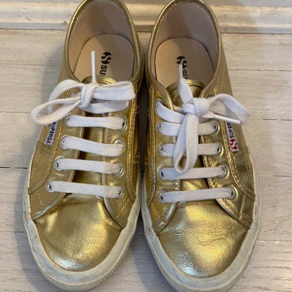 Superga Shoes - Superga gold metallic sneaker Size 6 EUC